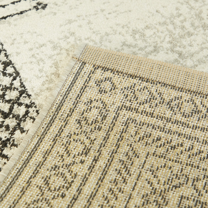 Latitude Run® Alexssa Oriental Off White/Black Area Rug & Reviews Wayfair